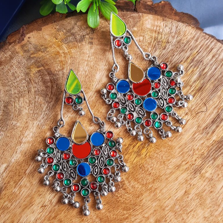 Buy Bodha - By Shivansh Brass Antique Silver Oxidised Designer Tassel Afghani  Chandbali Earrings For Girls Online at Best Prices in India - JioMart.