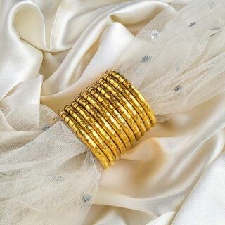 Spiral Bangles, Adjustable, Gold