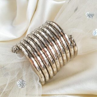 Spiral Bangles, Adjustable, Silver